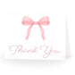 Pink Bow Baby Shower Thank You Card