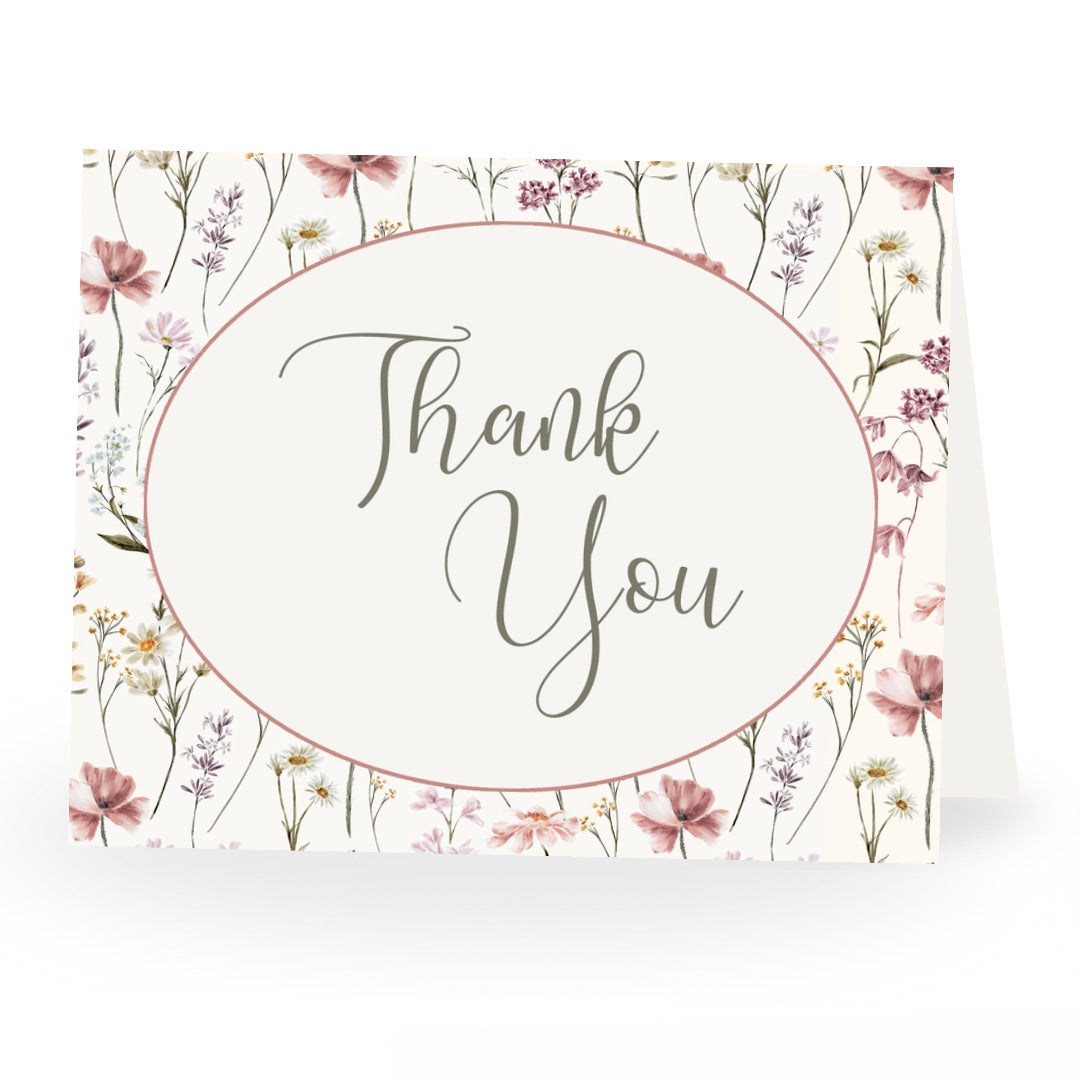 Vintage Love is in Bloom Bridal Shower Thank You Card