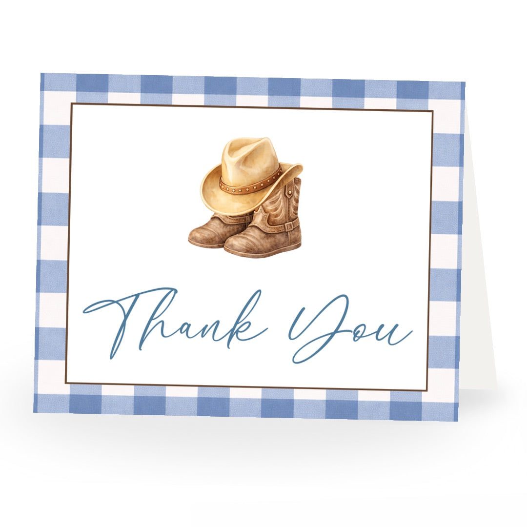 Cowboy Baby Shower Thank You Card