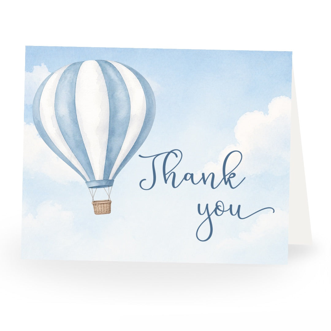 Hot Air Balloon Baby Shower Thank You Card