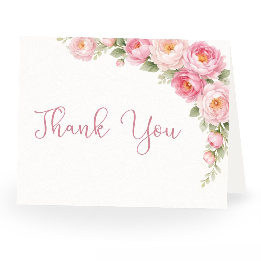 Peonies In Bloom Bridal Shower Thank You Card