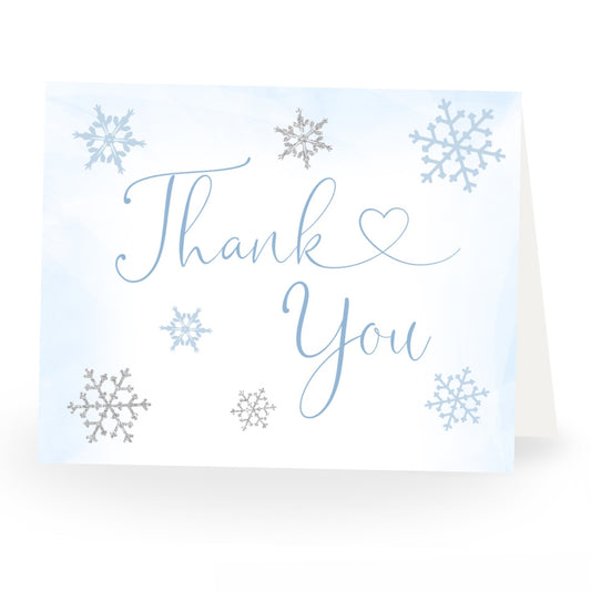 Little Snowflake Blue Baby Shower Thank You Card