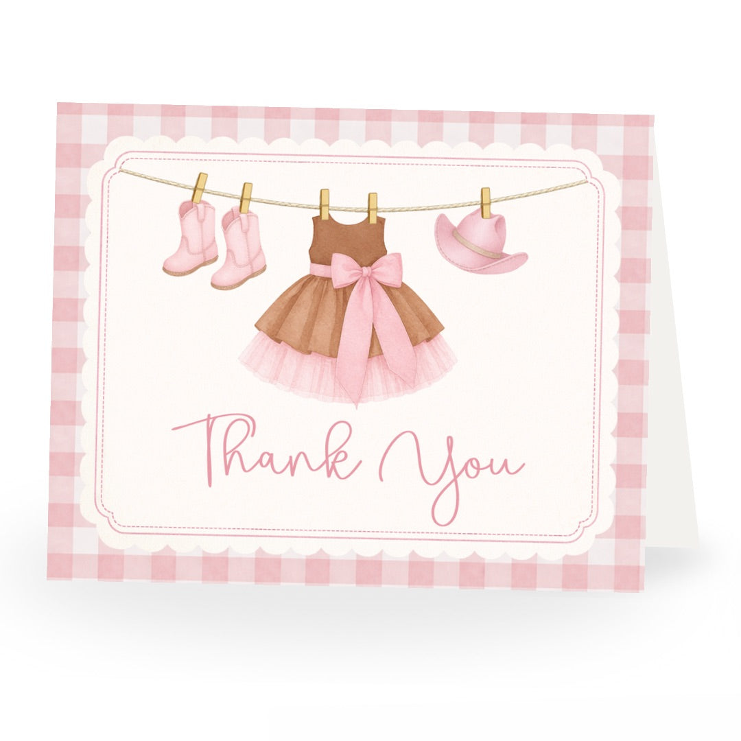 Cowgirl Baby Shower Thank You Card