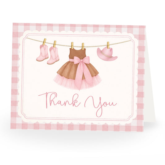 Cowgirl Baby Shower Thank You Card
