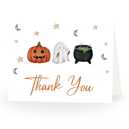 Little Boo Baby Shower Thank You Card (White Collection)