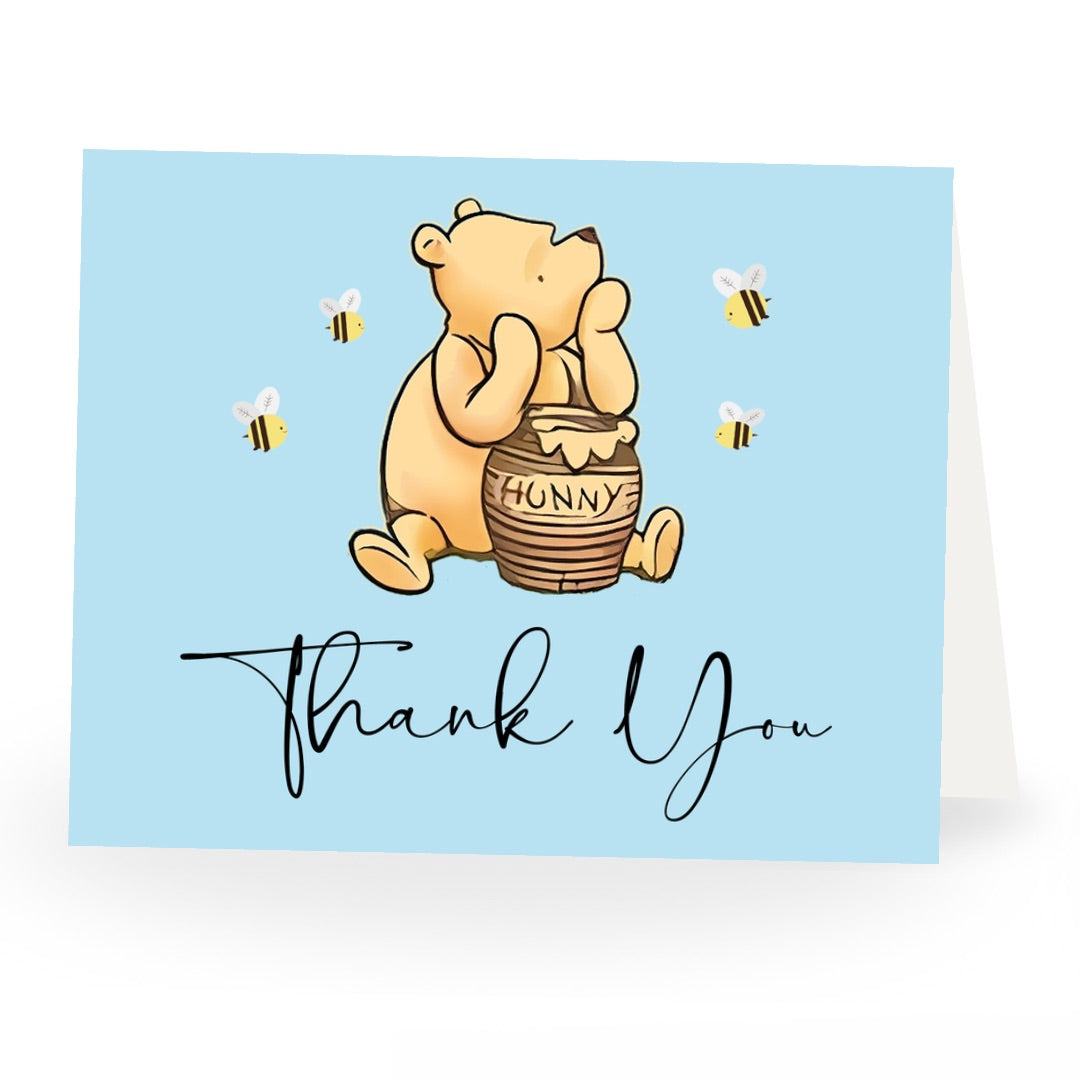 Simply Winnie Blue Baby Shower Thank You Card