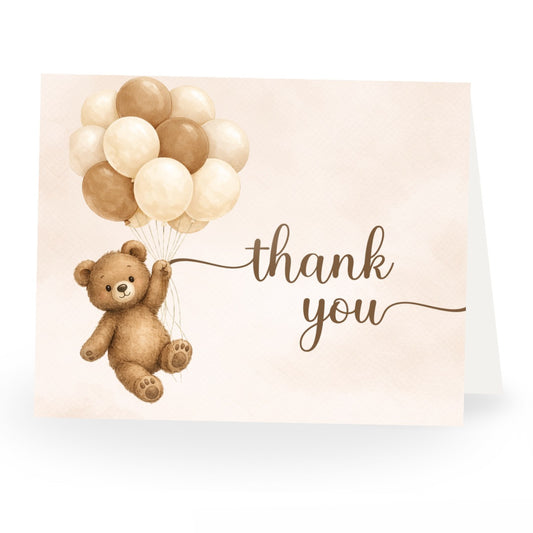 Bearly Wait Brown Baby Shower Thank You Card