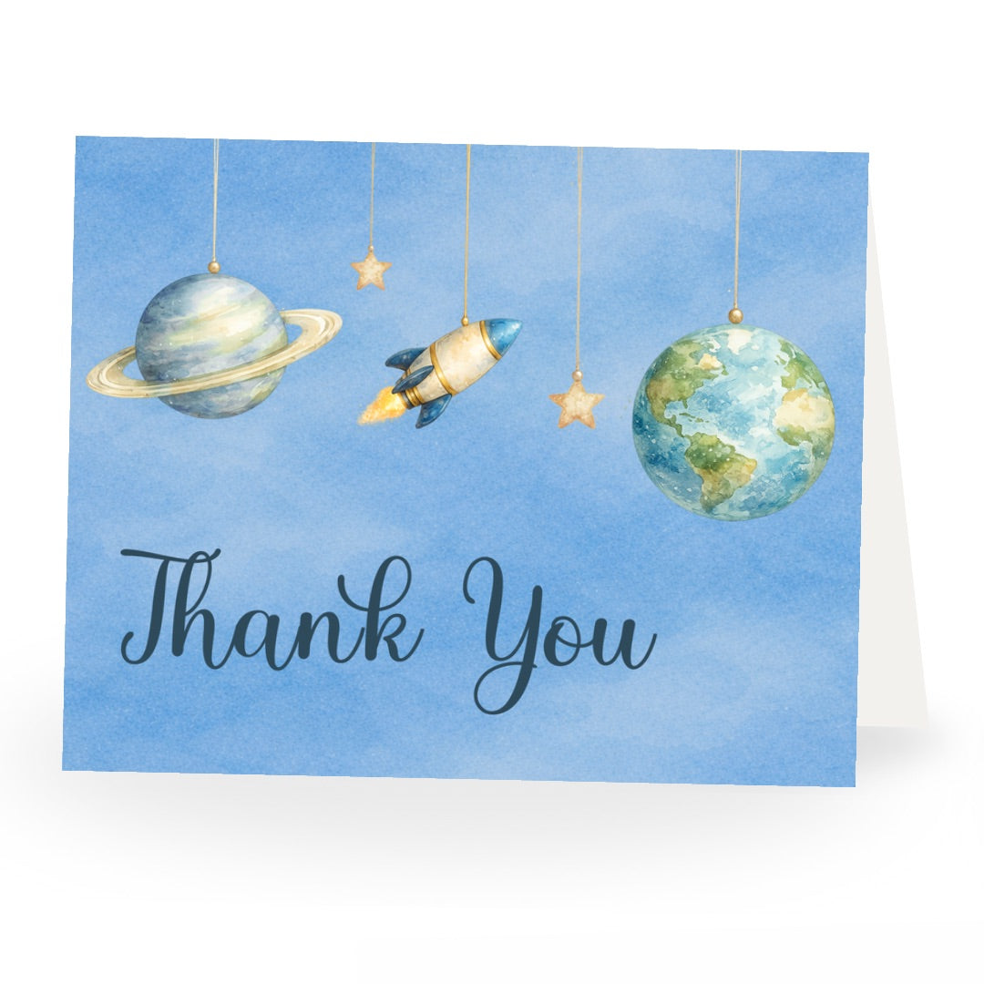 Space Baby Shower Thank You Card