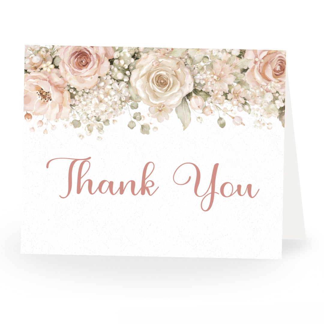 Cascading Florals Bridal Shower Thank You Card