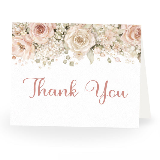 Cascading Florals Bridal Shower Thank You Card