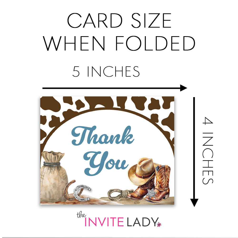 Cowboy Baby Shower Thank You Card