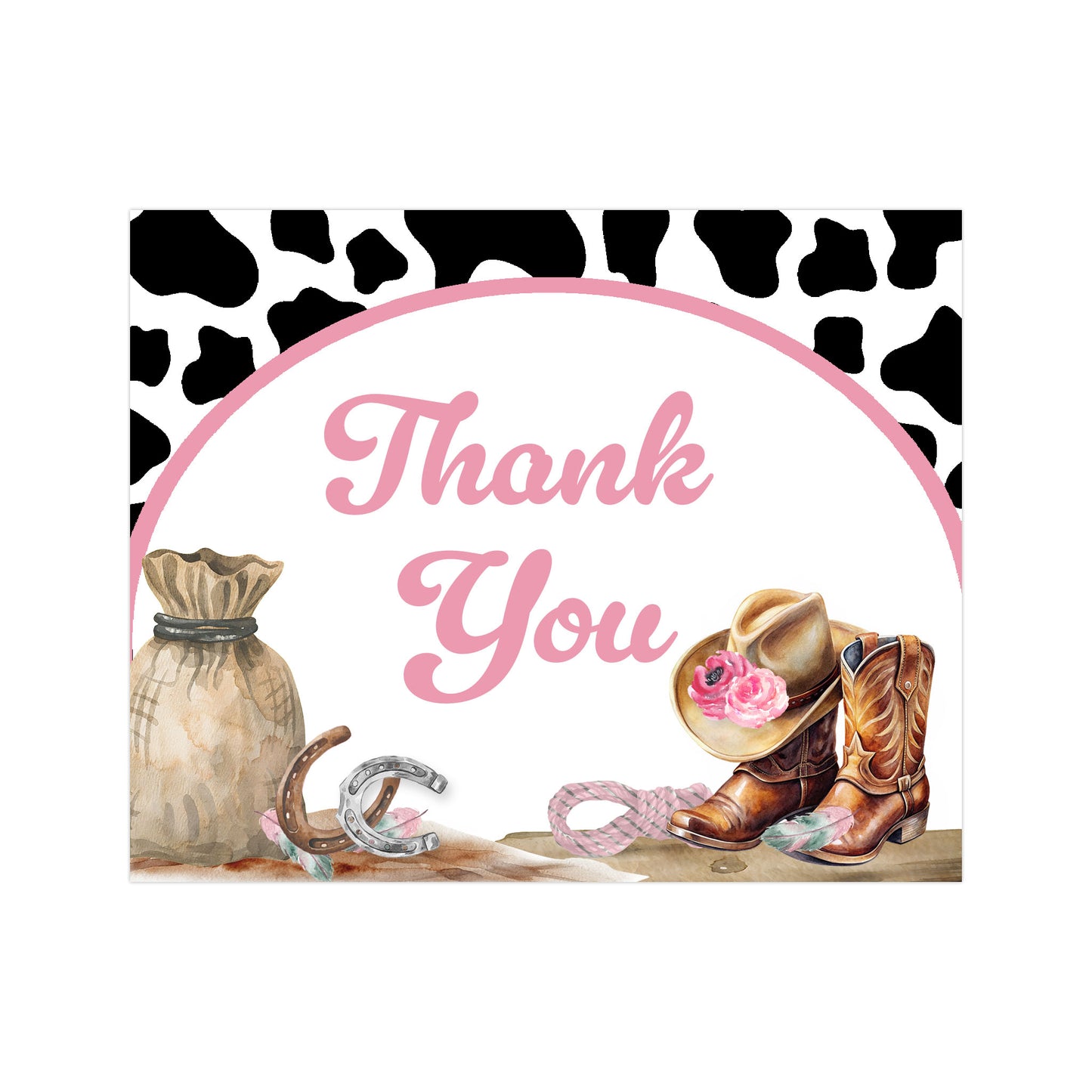 Cowgirl Thank You Card