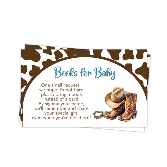 Cowboy Baby Shower Bring a Book Insert