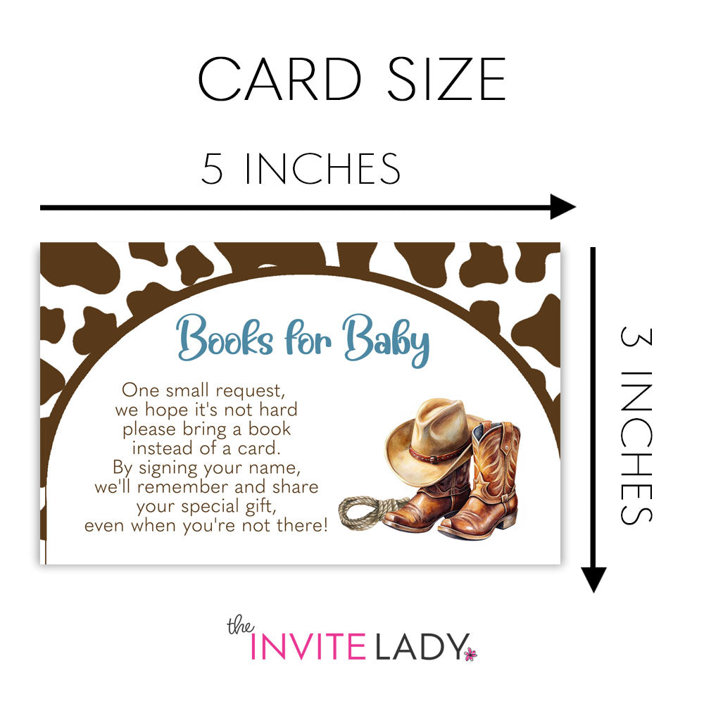 Cowboy Baby Shower Bring a Book Insert