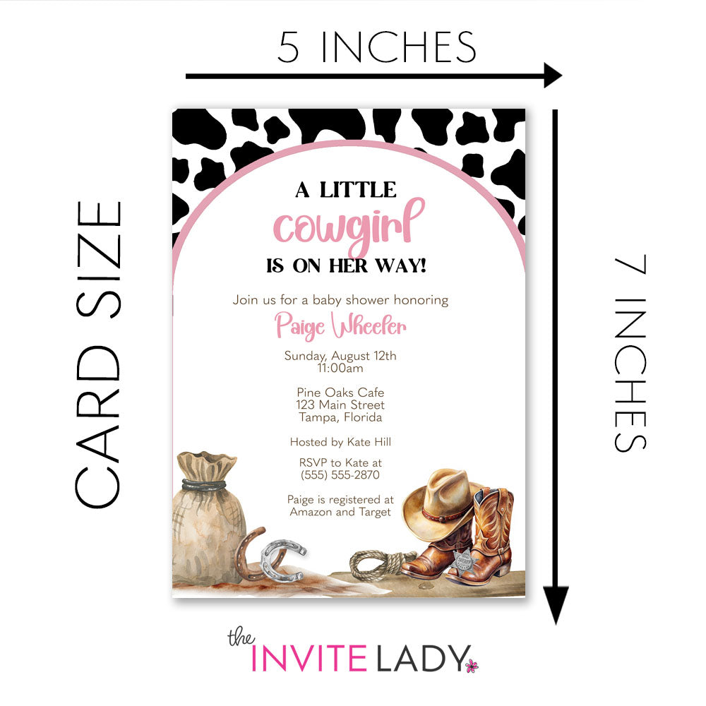 Cowgirl Baby Shower Invitation