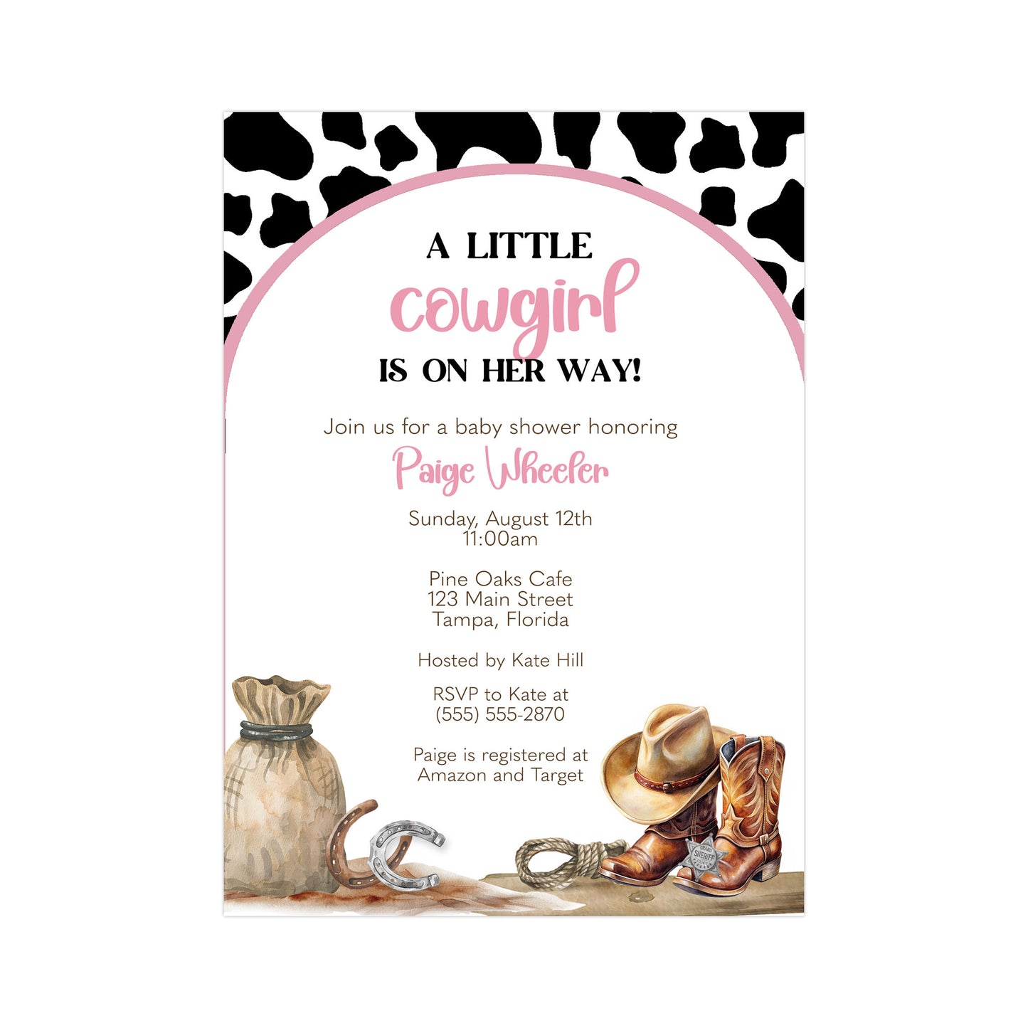 Cowgirl Baby Shower Invitation