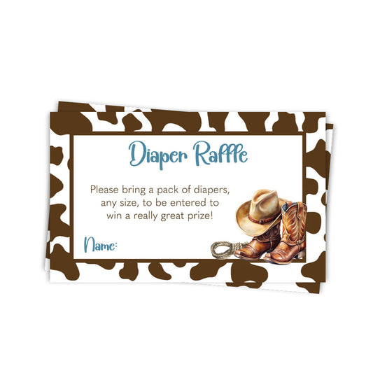 Cowboy Baby Shower Diaper Raffle Ticket