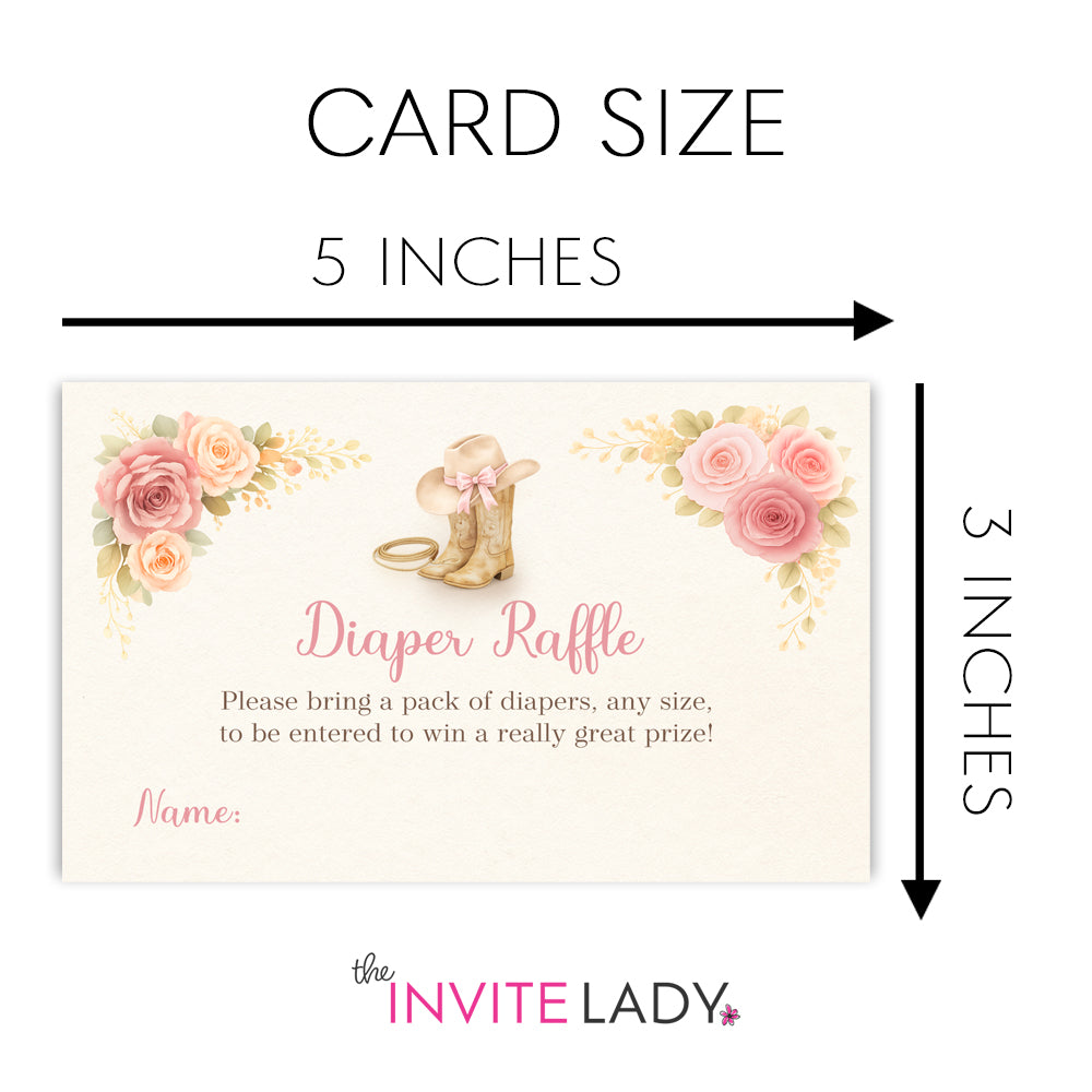 Cowgirl Diaper Raffle Tickets