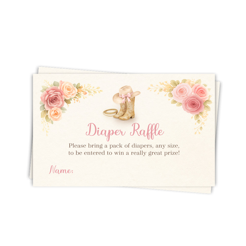 Cowgirl Diaper Raffle Tickets