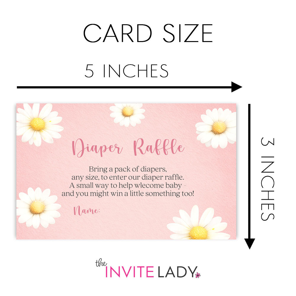 Daisy Diaper Raffle Insert Cards