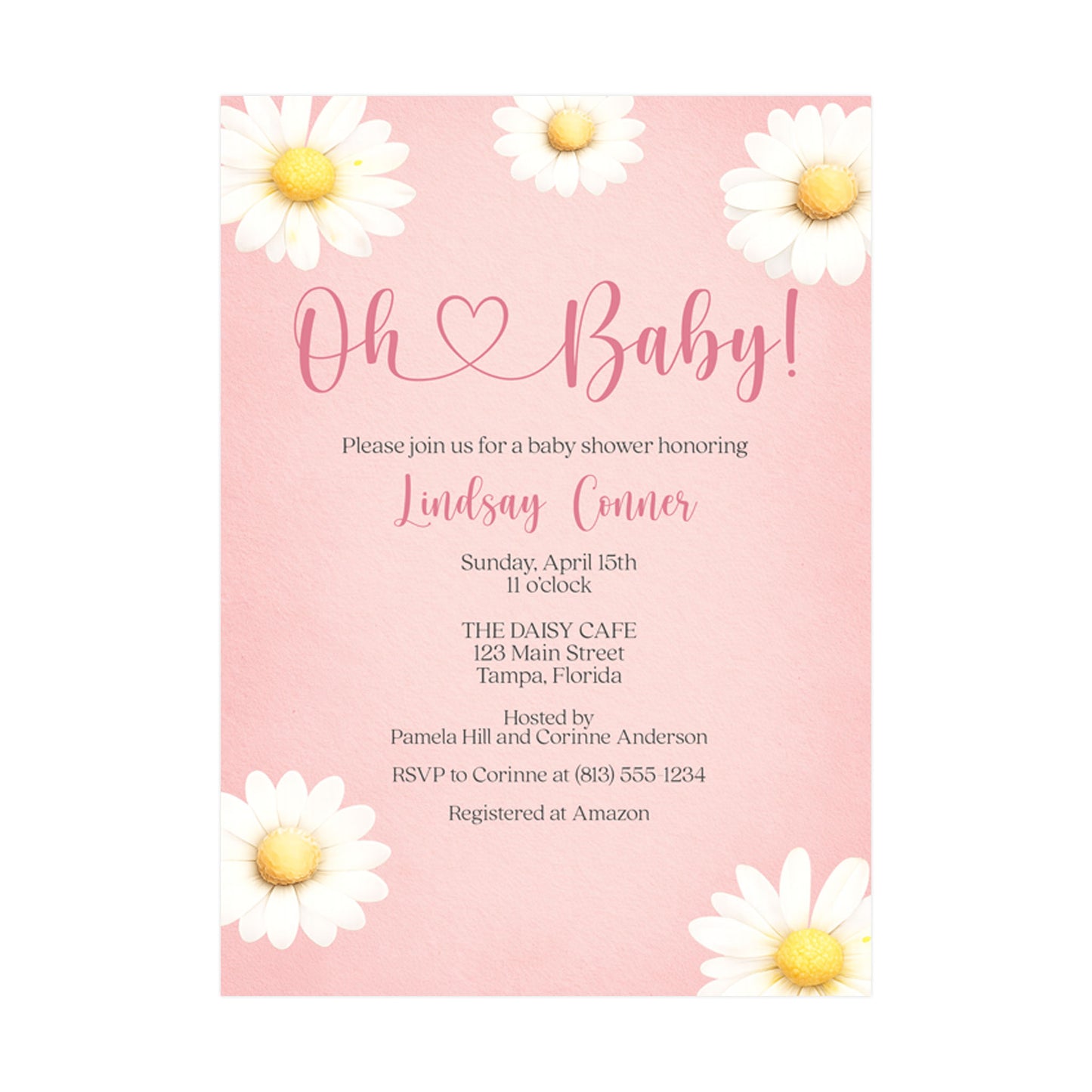 Daisy Baby Shower Invitation