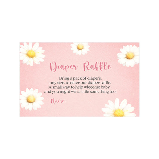 Daisy Diaper Raffle Insert Cards
