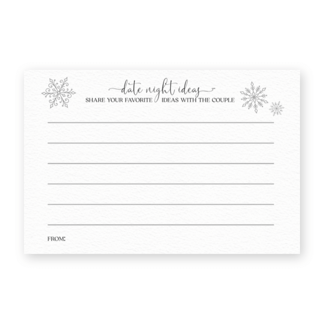 Snow in Love Date Night Cards