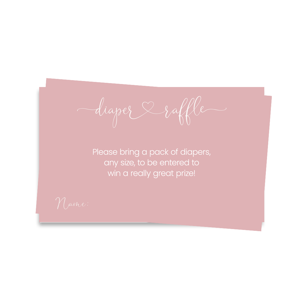Hello Baby Girl Diaper Raffle Ticket
