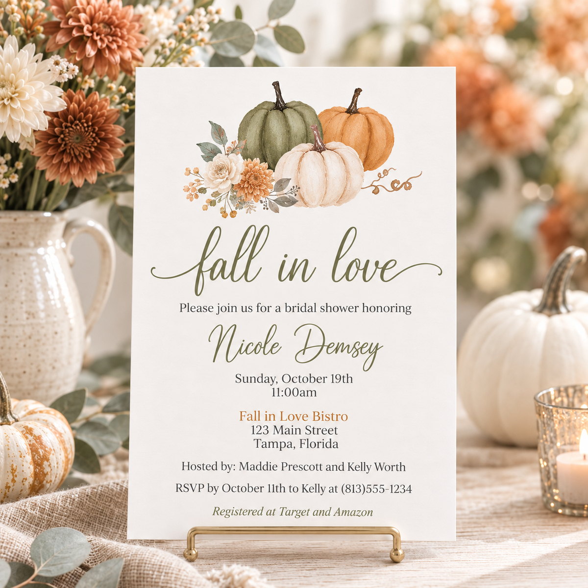Pumpkin Bridal Shower Invitation