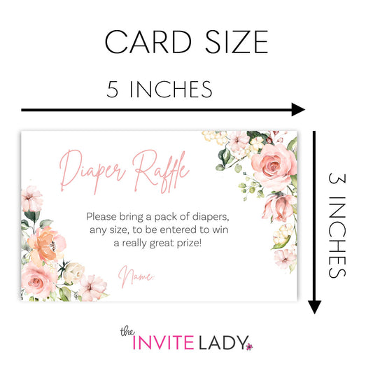 It's A Girl Pink and Green Floral Diaper Insert Card