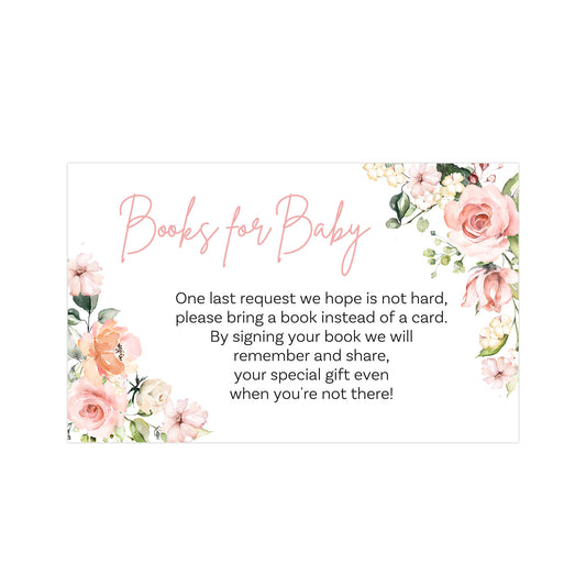 It's A Girl Floral Books for Baby Inserts
