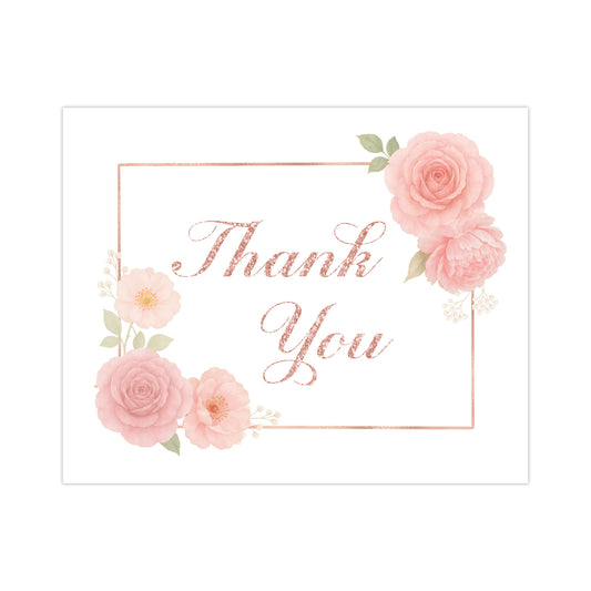 Floral Corner Thank You Cards