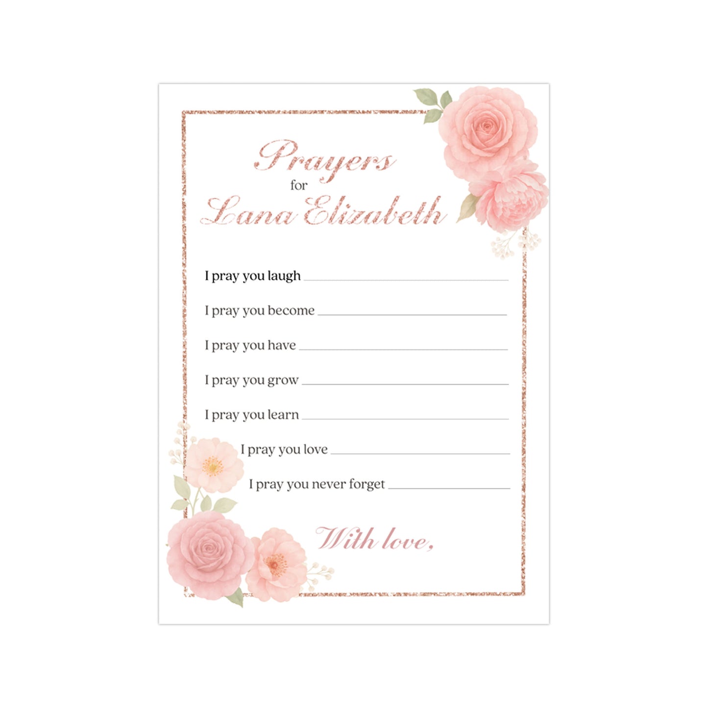 Floral Corners Prayer Cards