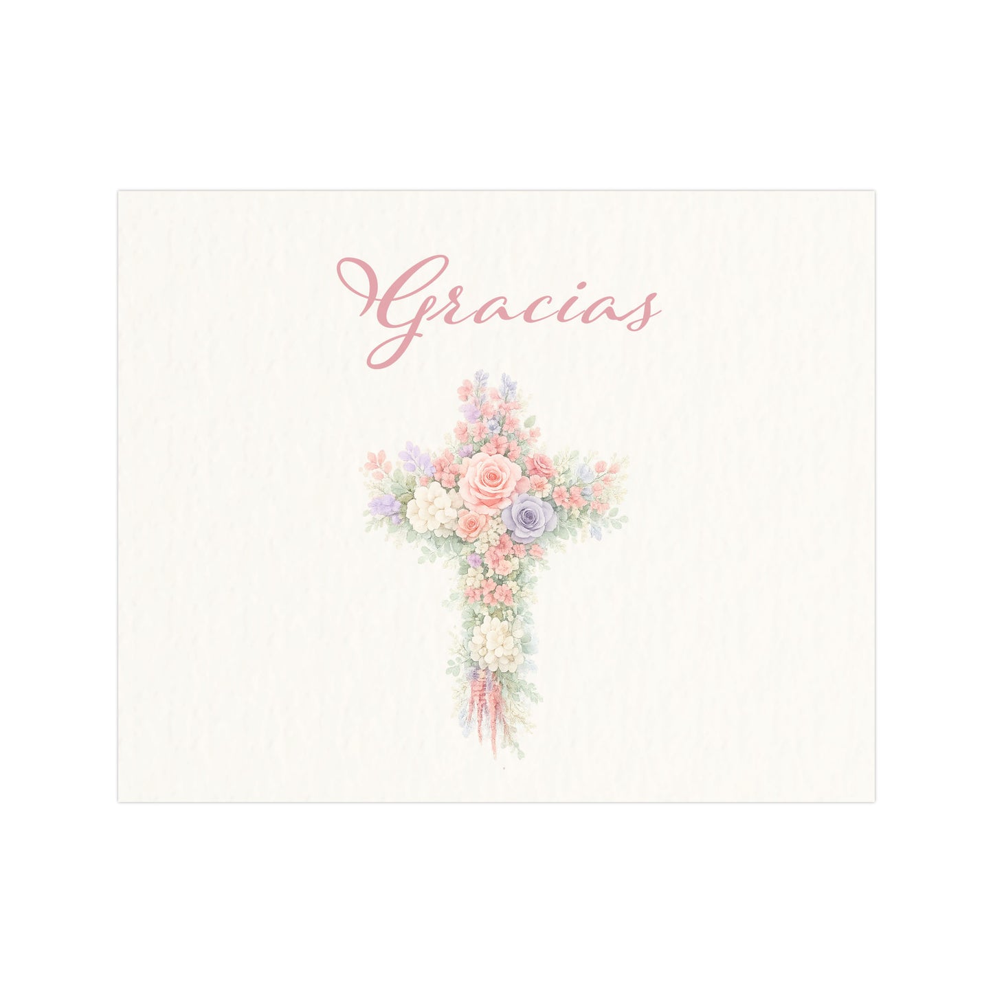 Watercolor Cross Thank You Card