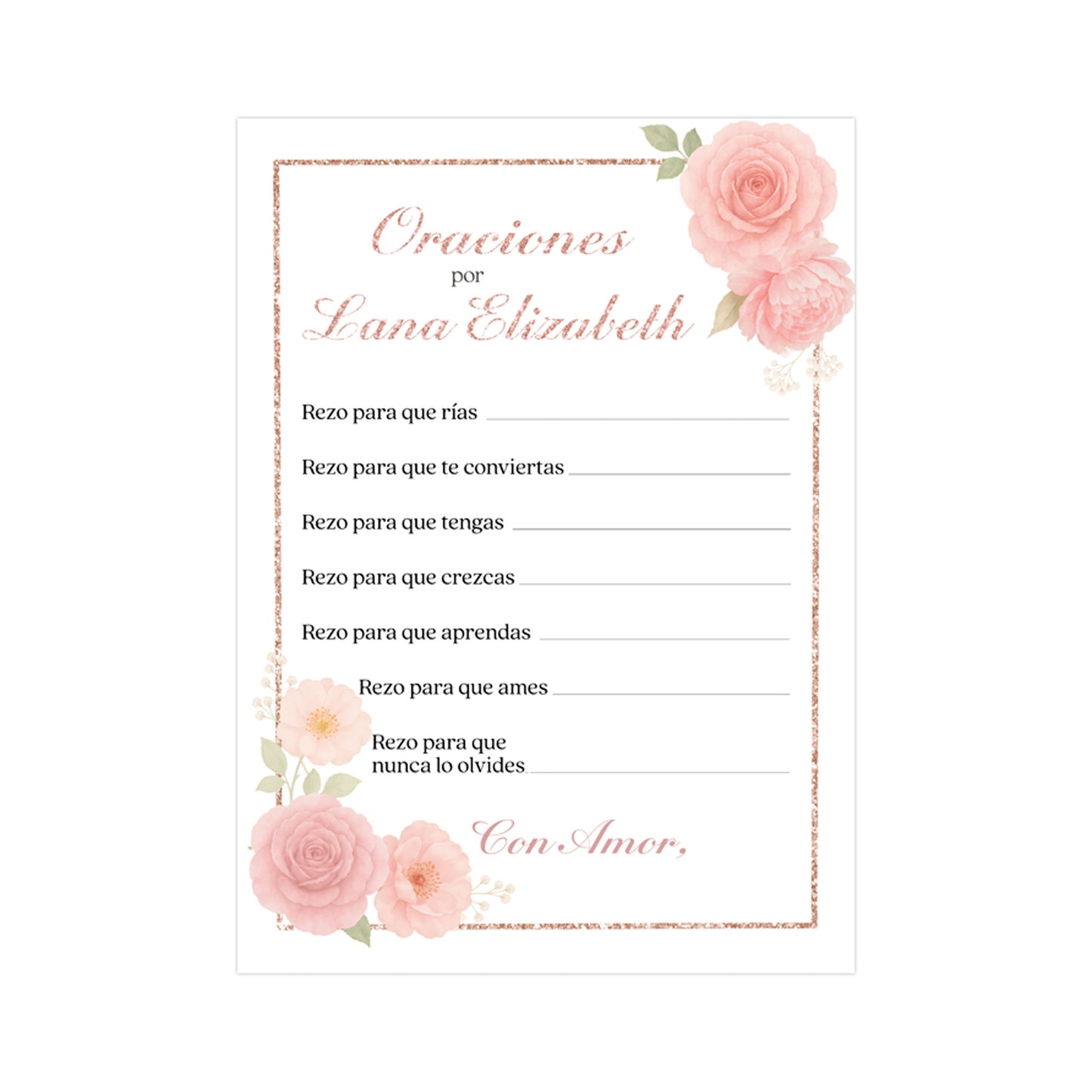 Floral Corners Prayer Cards