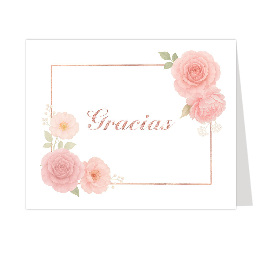 Floral Corner Thank You Cards