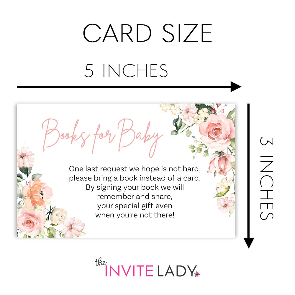 It's A Girl Floral Books for Baby Inserts