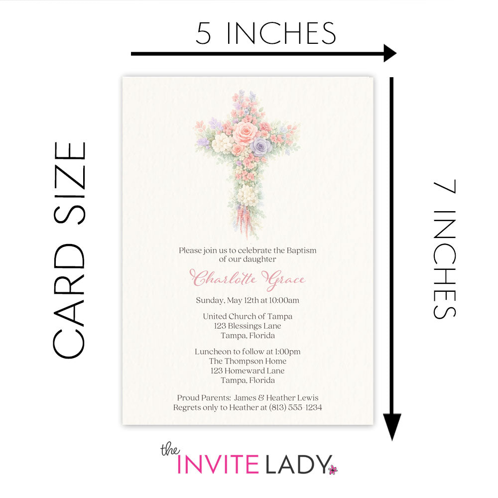 Watercolor Cross Invitation