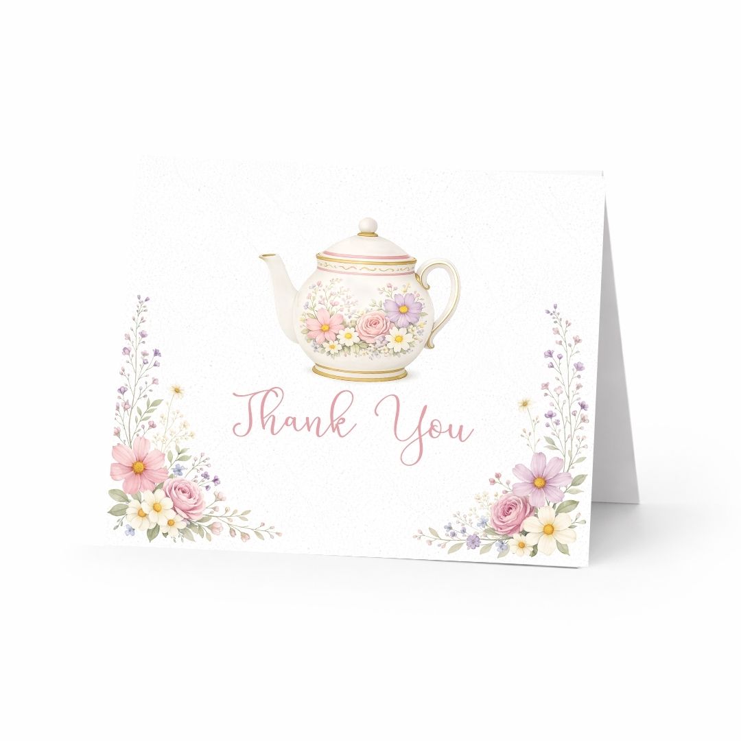 Bridal Garden Tea Party Thank You Card