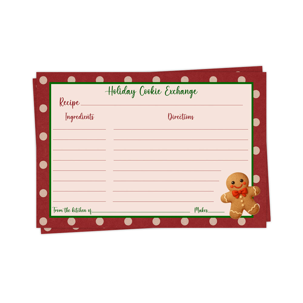Polka Dot Christmas Recipe Card