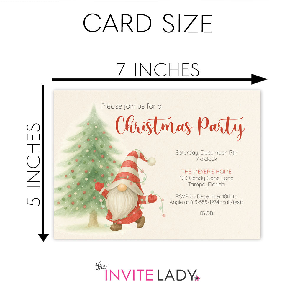 Gnome Holiday Party Invitation