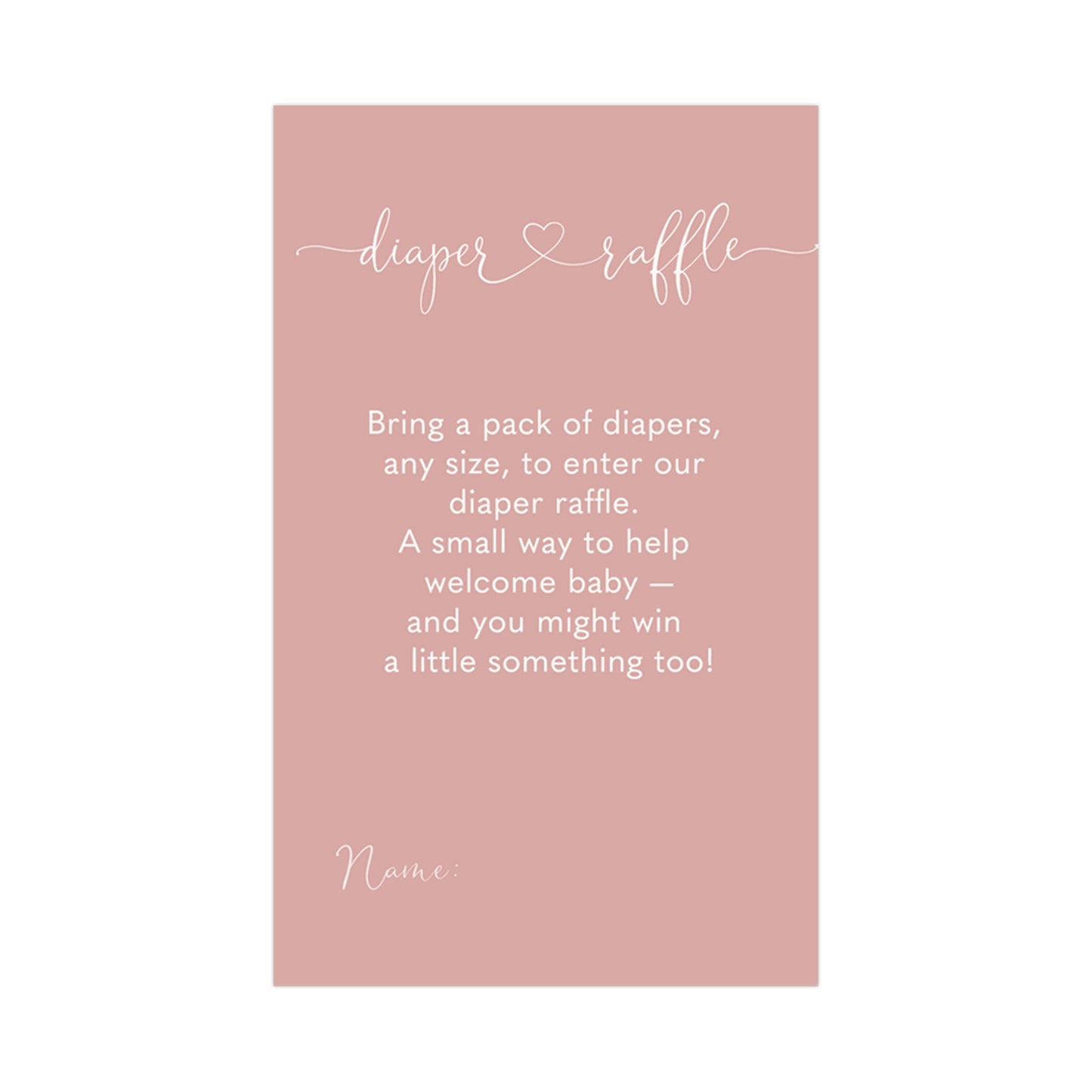 Hello Baby Girl Diaper Raffle Ticket