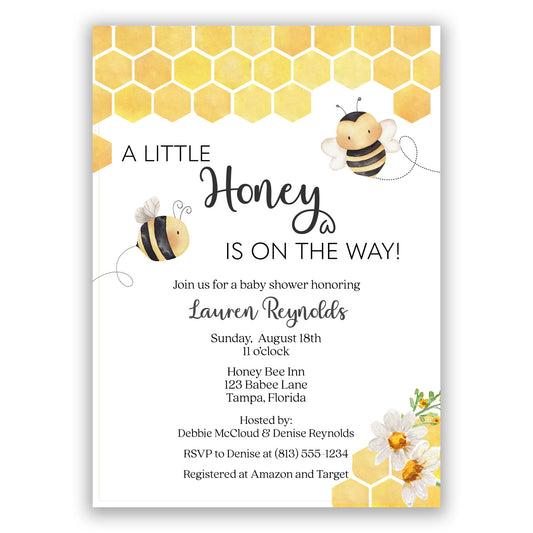 Honeybee Baby Shower Invitation