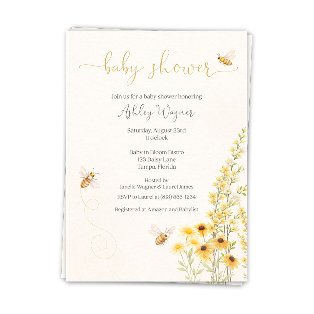 Honeybee Baby Shower Invitation