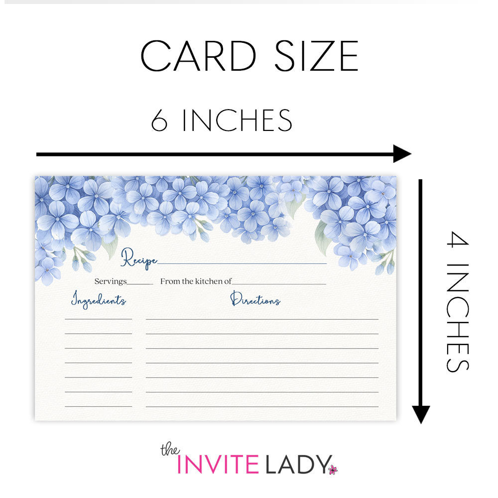 Hydrangea Blue Recipe Card