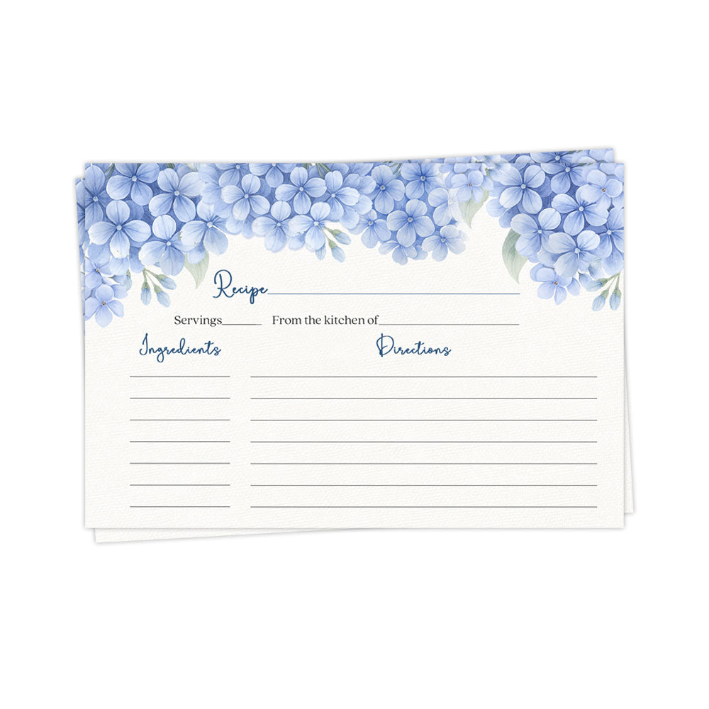 Hydrangea Blue Recipe Card