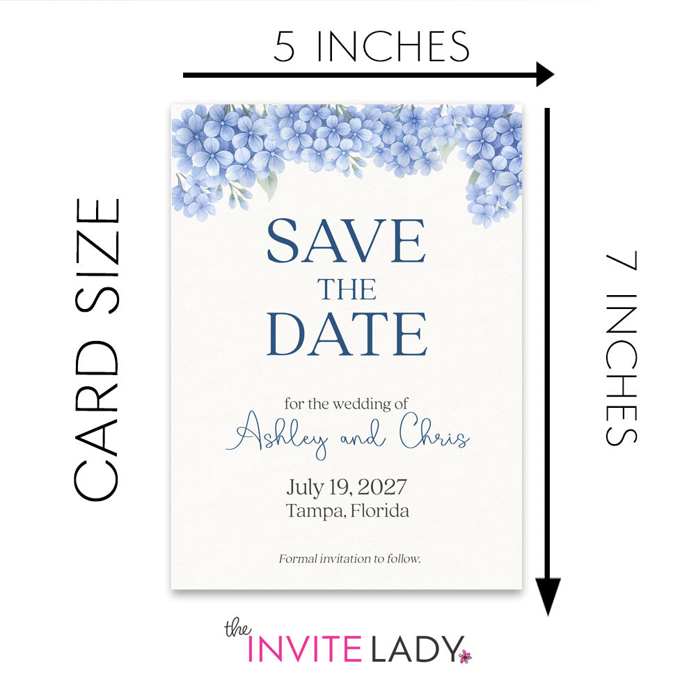Hydrangea Save the Date Card