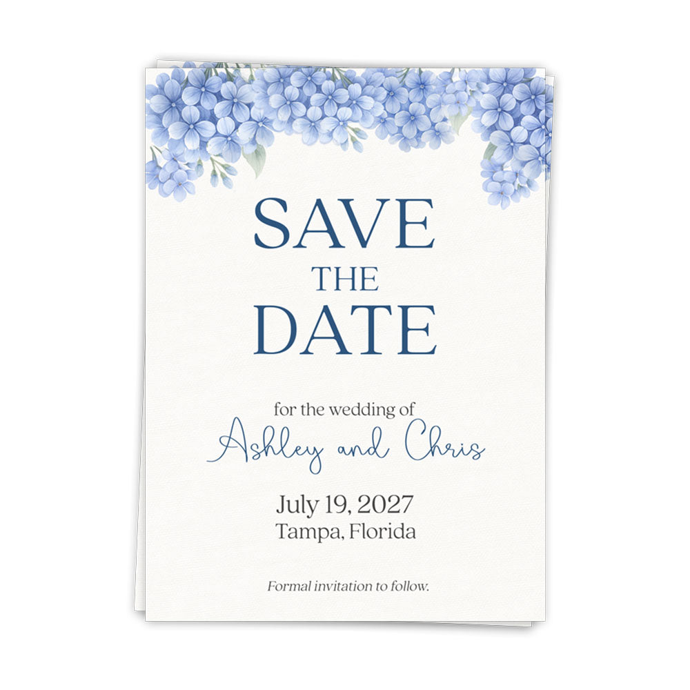 Hydrangea Save the Date Card