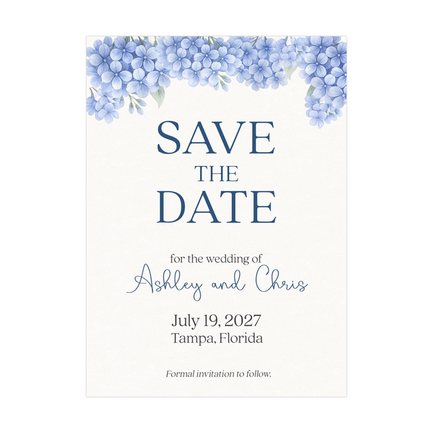 Hydrangea Save the Date Card