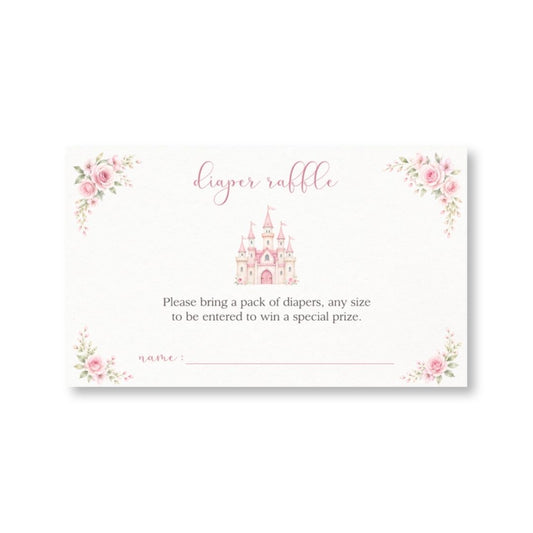 Pretty Princess Diaper Raffle Ticket